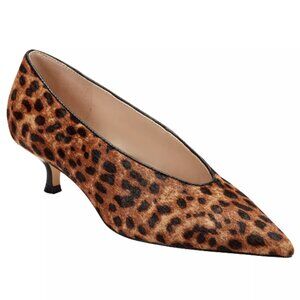 New Size 9 (or 9.5) Mark Fisher Cecile Leopard Calf Hair Kitten Heels (ABBA)